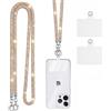 Knrlqim Cordino per cellulare Universale, laccetto in Metallo Universale per telefono a Catena, Cordino da Collo Collana Tracolla Compatibile con Maggior Parte Smartphone, Oro Champagne