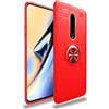 SORAKA Custodia per OnePlus 8 5G con anello titolare morbido TPU Slim Fit Custodia OnePlus 8 5G con piastra metallica per supporto magnetico per telefono auto rosso