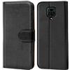Verco custodia per Xiaomi Redmi Note 9 Pro, Redmi Note 9S Case per Redmi Note 9 Pro Cover PU Pelle Portafoglio Protettiva, Nero