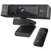 j5create Webcam 4K Ultra HD con zoom digitale 5X, copertura per la privacy, doppio microfono ad alta fedeltà, telecomando, USB-C-per videoconferenze, lezioni online, streaming in diretta (JVCU435)