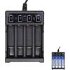 Wafuesh Caricabatterie Indipendente A 4 Slot Per Batterie Ricaricabili AA E AAA Ni-MH, Display LCD, Sistema Di Raffreddamento E Sicurezza Avanzata Per Ricariche Efficaci, Caricatore Pile Ricaricabili