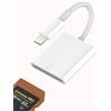 zoyuzan Lightning SD Card Reader Adattatore per iPhone 14 13 12 11 Pro Max Card Reader Digital Camera Memory Converter Cellulare Esterno Memory Accessori per Apple MFI Certified per lettore iPad Pro Air