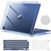 MOSISO Cover Compatibile con MacBook Air 15 Custodia M5 M4 M3 M2 2026-2023 A3448 A3241 A3114 A2941, Cover per Macbook Air 15 Pollici M5 M4 M3 M2&Copritastiera&Pellicola&Coaster, Cristallo Mezzanotte