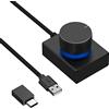 Geekria Manopola di regolazione del volume USB con regolazione del volume rotante, supporto adattatore per controllo volume remoto audio PC/telefono Win 7, 8, 10, Vista, Android(5FT cavo)