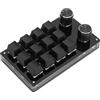 zalati Tastiera meccanica, mini chiavi programmabili USB a 12 tasti senza bisogno di azionamento con design a manopola facile da trasportare 7,5 x 5,1 cm - Nero