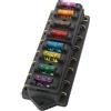 QitinDasen FULARR Premium 8 Vie Scatola Portafusibili Standard, Generic Porta Fusibile con 10Pcs Libero Fusibile del Lamierina Standard, per Auto Barca Marina Trike -- 12V / 24V