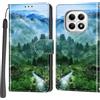PHINIENLAND Cover per Xiaomi Redmi Note 15 4G/5G custodia portafoglio Foresta | 3 scomparti carte, 1 tasca banconote, Chiusura magnetica, Supporto, Pelle PU flip cover per Redmi Note 15 4G/5G