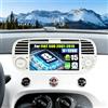 SIXWIN Autoradio per FIAT 500 2007-2015, 8 Core 6+128GB Android 15 con CarPlay e Android Auto, DSP, 7 Pollici HD FIAT 500 Touchscreen con GPS, WiFi, Bluetooth 5.0, FM RDS, Mirror Link, 32 EQ - Bianco