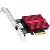 Cudy Scheda di rete PCIe da 10 GB, adattatore PCIe 10G Base-T, controllo del flusso, adattatore Ethernet da PCIe a 10 Gigabit, supporta Windows 11/10, WindowsServer 2022 e Linux, incluso cavo di rete