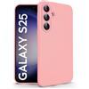N NEWTOP Cover Compatibile per Samsung Galaxy S25, Custodia TPU SOFT Gel Silicone Ultra Sottile Flessibile Case Posteriore Protezione Fotocamera Anti Urto Guscio Scocca Colorato Fina (Rosa)