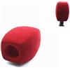 Saidbuds Parabrezza in schiuma per microfono floccato Parabrezza in schiuma per microfono a presa Parabrezza per microfoni per interviste TV (quadrato, rosso)