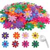 Kisstta Fliz, 100 fiori di feltro, 3 cm, in tessuto colorato con 100 punti adesivi su entrambi i lati, fiori decorativi per bricolage, accessori per biglietti di auguri, album da collezione fai da te