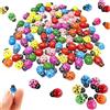 YIFLorine TANG Mini Coccinelle Legno,100 Pezzi Mini Coccinelle Autoadesive Multicolore Coccinelle Adesivo Coccinelle Decorative per Fai da Te Mestiere Scrapbooking Arredamento (9 * 12MM)