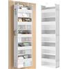 SONGMICS Portaoggetti da Appendere, Organizer da Porta in Tessuto, Rete in Nylon Trasparente, Pieghevole, Ganci in Metallo, Tasche Laterali, Bianco Nuvola RDH007W01