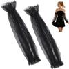 NBEADS 1 Paio di Maniche Staccabili per Matrimonio, Maniche Lunghe in Tulle con Perle e Maniche A Sbuffo Rimovibili per Abito da Sposa da Donna Accessori per Il Braccio della Sposa, Nero