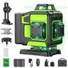 karzu Livella Laser Autolivellante 16 Linee, 4 X 360 °Livello Laser Autolivellante Verde, 2 x Batterie, Autolivellante, Supporto rotante, Telecomando Cabina di rilevamento