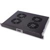 Techly Professional Gruppo 4 Ventole 1U per Rack 19'' con Termostato LED Nero