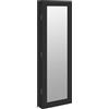 vidaXL Armadio per gioielli con specchio da parete nero 30x8,5x90 cm