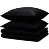 Blumtal biancheria da letto 2x 135x200cm + 2x federa 40x80cm - Lenzuola in microfibra 135x200cm - Set di 4 lenzuola nere