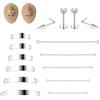 6ixGosh Catena per naso con punte per naso in acciaio chirurgico attraverso la parte superiore piercing per naso catena per narici per donne uomini doppio piercing per naso narice ponte gioielli, nero
