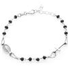 Sinfonie Bracciale Uomo Donna Rosario in Argento 925% E Perline Nere onice 21 cm (Argento)