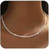 Meteorstarry Collana da donna in argento Sterling S925 scintillante, 2 mm, delicata catena a corda intrecciata, ipoallergenica, regalo elegante per lei (40/45/50/50/56/61/71 cm), 45CM/18 IN, Argento