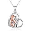 YFN Collana con Ciondolo a Forma di Cavallo con Gioielli in Conchiglia Argento Sterling per Ragazze che Abbracciano il Regalo del Cavallo per le Ragazze