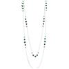 FULU AUTUMN Collane a strati lunghe e vistose per donne, in argento con cristalli e conchiglie, catena in stile boho, gioielli per costume, regali di compleanno, 35 inches, Vetro Cristallo Plastica
