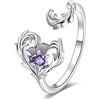YFN Anello di cardo scozzese per donne in argento sterling cardo gioielli regali per ragazze fidanzate, 7, Argento sterling, Zirconia cubica