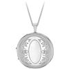Tuscany Silver Collana con medaglione rotondo da 22 mm fiore placcato rodio in argento sterling 925 su catena Panza 25PG da 46 cm