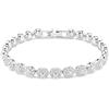 Swarovski Bracciale Tennis Angelic, Taglio Round, Piccolo, Bianco, Placcato rodio