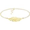 Sofia Milani - Bracciale da Donna in Argento 925 - Placcato in Oro - Ciondolo a Piuma Ala Angelo - B0361