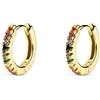 SINGULARU - Orecchini Cerchio Colors. Argento Sterling 925 con Placcatura Oro 18Kt. Chiusura Congo. Gioielli da Donna