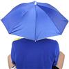 Nivvity Ombrello da Sole 65 cm, Protezione Solare Antivento Montato sulla Testa con Cappello Pieghevole (Blu Reale)