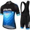 SIDE BIKE Abbigliamento Ciclismo Set Completo - Maglia + Salopette con Pantaloncini Imbottiti in Gel 5D - A012 S