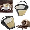 STCRERAG 2 PZ Filtro Riutilizzabile per Caffè Filtri per Caffè in Acciaio Inox 304 Filtri Caffe Americano Misura 4 Filtro Fine a Rete 100 Mesh con Maniglia Permanente Percolatore per Macchina da Caffè