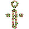 duoyif Ghirlande Hawaiane Corona Hawaiana Tropicale Ghirlanda Di Spiaggia Collana Di Ghirlande Hawaiana Braccialetto Fascia Hawaiana Party Decor Per Cheerleader Feste a Tema Carnevale (rosa verde)