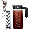 Coffee Gator Caffettiera Manuale con Infusore per Fare Il caffè Freddo o Cold Brew Coffee di Coffee Gator - Macchina da caffè per Gli Appassionati di Slow Coffee - Caraffa in Vetro con Filtro - Anche per Il tè