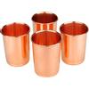Zap Impex Bere vasi rame vetro puro rame supplemento ayurvedico guarigione set di 4, 250 ml