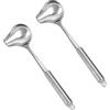 Gvrxec 2 mestoli per salse con beccuccio, 30 cm, in acciaio inox, cucchiaio per salse con beccuccio, piccolo mestolo per salse, salse da zuppa, condimenti