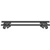 MENABO EAGLE Barre Portatutto da Tetto in Alluminio con Serratura, per Auto con Railing Aperti, Nero, 120 cm, Portata 90 kg, Sistema T-Slot 14 mm