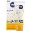 NIVEA SUN Anti-Age Q10 SPF 50+ 40 ml, Crema solare viso antirughe contro il fotoinvecchiamento, Crema viso SPF 50+ con Collagene e Coenzima Q10, Protezione solare ultra leggera, Non comedogena