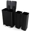 FANTASK 10008DGY-VC - Pattumiera da cucina, in acciaio INOX, colore: Nero