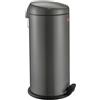 WESCO Classica raccolta rifiuti CAPBOY MAXI in colore grafite, lamiera d'acciaio verniciata a polvere, inserto in metallo da 22 litri, pedana in plastica