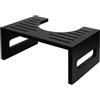Relaxdays Sgabello per WC in bambù, Supporto all'evacuazione, Adulti, Nero, 18,5x43,5x28 cm