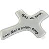 Cathedral Art (Abbey & CA Gift God Is Never More Than A Prayer Away Palm Cross, 2-7/8 x 1-7/8, 7-7/8, Metallo, Argento, 7.3L x 4.8W cm