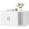 Feandrea Mobile Lettiera per Gatti, Toilette per Gatti Moderna, Ingresso Frontale, Doppie Ante con Maniglie, Utilizzabile come Tavolino, Soggiorno, 80 x 50 x 45 cm, Bianco Opaco PCL020WB02