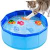 EKKONG Piscina per Gatti Gioco con Pesci, 30×10cm Piccola Piscina per Gatti con 6 Interattivi Giochi, Piscinetta per Gatti Pieghevole, Mini Piscina per Gatto Cani l'estate Fare il Bagno e Giocare
