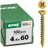 Spax - Vite universale a testa svasata Phillips Z 4Cut Filettatura intera zincata passivata A2L - 1081020350123, 1081020450603