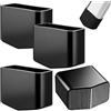 Halorin Set di 4 piedini per scala, universali, antiscivolo, piedini in gomma, 40 x 20 mm, TPU resistente ai raggi UV, piedini in gomma antiscivolo, per lavoratori domestici (nero)